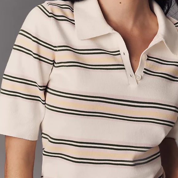 NEW Reformation Campbell Polo Sweater  - size large - Picture 5 of 8